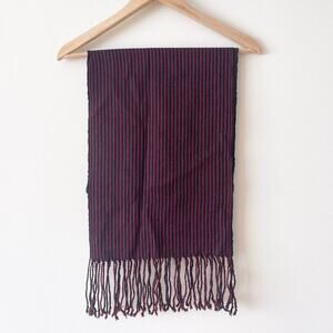 Sanyork Alpaca Knit Scarf with fringes black and red